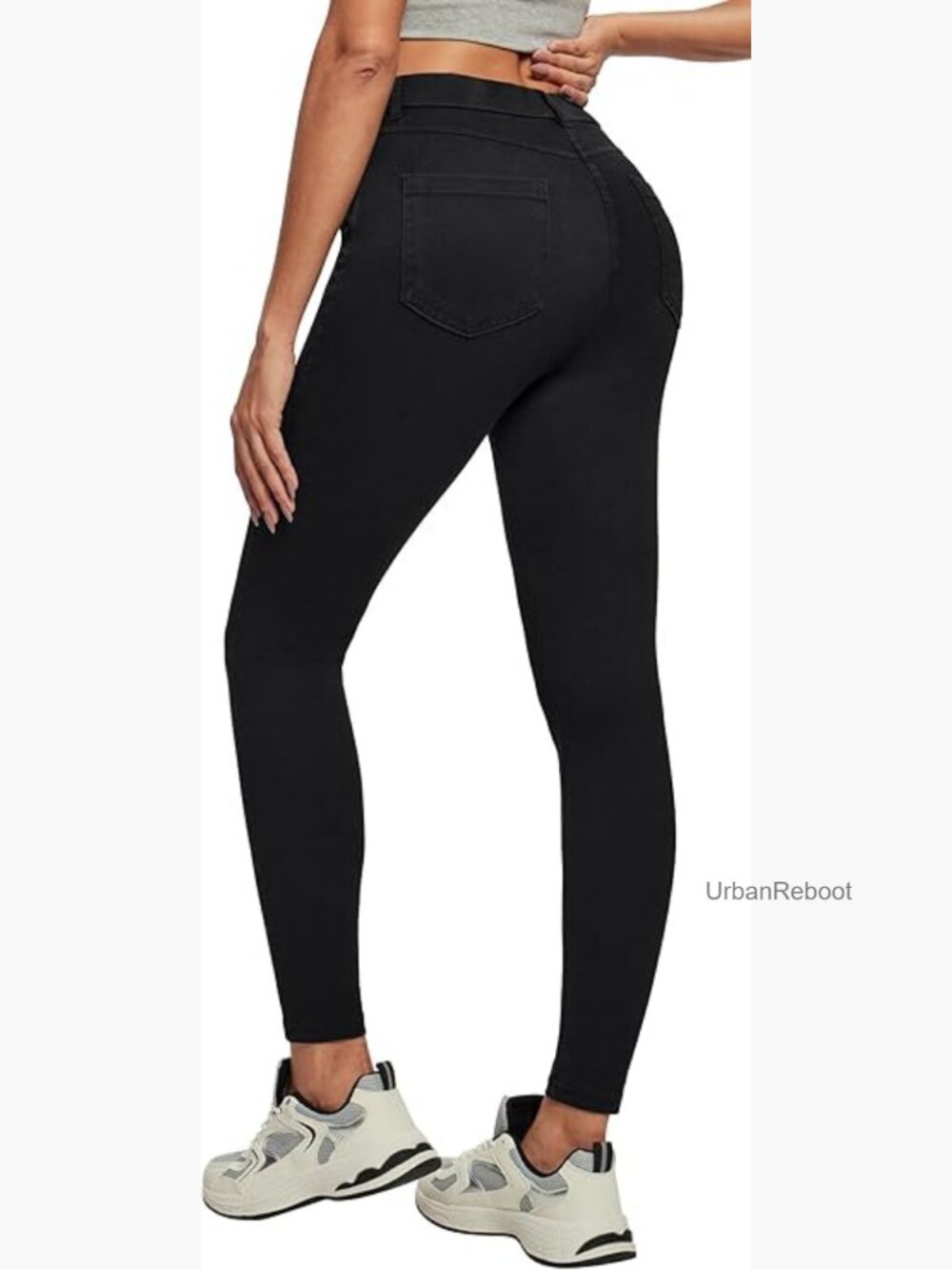 High Waisted Stretchy Skinny Jeggings with Pockets Tummy Control